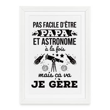 Téléscope astronomie papa - Affiche encadrée (27 × 37 cm) - blanc - Devant