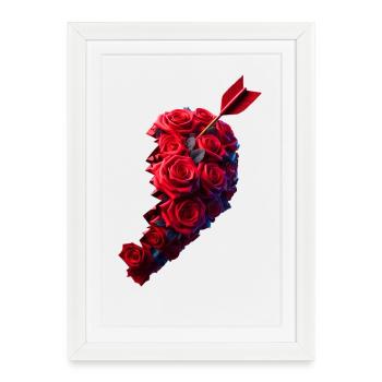 Heart partner on the right - Framed poster (27 × 37 cm) - white - Front