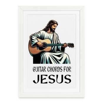 guitar chords for Jesus Christ music - Framed poster (27 × 37 cm) - white - Front