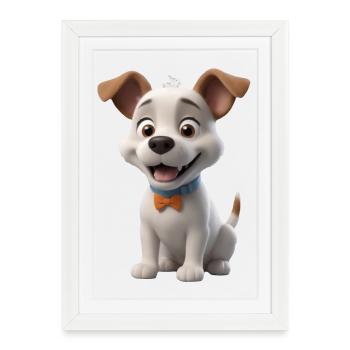 Cher chiot avec nœud papillon - Affiche encadrée (27 × 37 cm) - blanc - Devant
