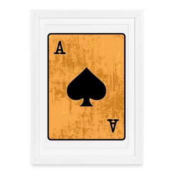 Poker Casino Jeu de cartes Jeux d’argent - Affiche encadrée (27 × 37 cm) - blanc - Devant