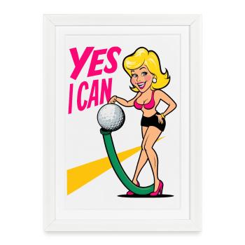 Balle de golf et tuyau d’arrosage - Affiche encadrée (27 × 37 cm) - blanc - Devant
