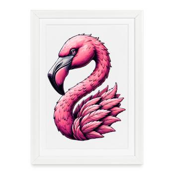 Flamingo - Framed poster (27 × 37 cm) - white - Front