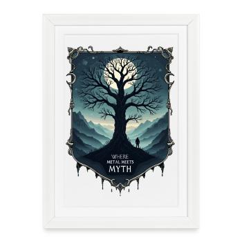 Quand le métal rencontre le mythe ! - Affiche encadrée (27 × 37 cm) - blanc - Devant