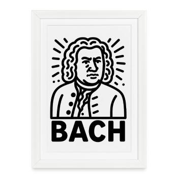 Jean-Sébastien Bach - Affiche encadrée (27 × 37 cm) - blanc - Devant
