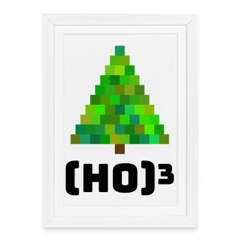 Illustration d’arbre de Noël pixélisée - Affiche encadrée (27 × 37 cm) - blanc - Devant