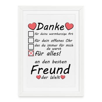 Best Gay Gay Friend in the World Say Thank You - Framed poster (27 × 37 cm) - white - Front