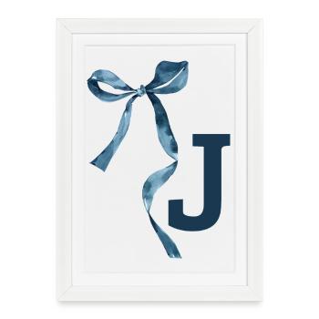 Monogramme j idée cadeau  - Affiche encadrée (27 × 37 cm) - blanc - Devant