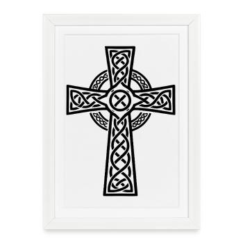 Celtic Cross - Framed poster (27 × 37 cm) - white - Front
