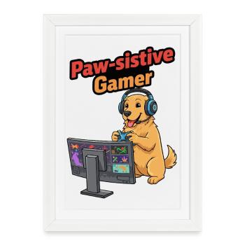 PawSitive Gamer Dog Game - Framed poster (27 × 37 cm) - white - Front