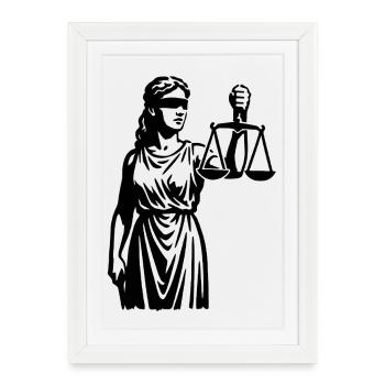 Justice | Justice in silhouette - Framed poster (27 × 37 cm) - white - Front