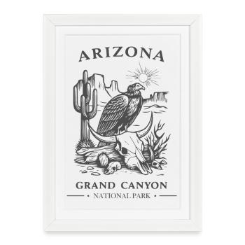 Corbeau au Grand Canyon, Arizona - Affiche encadrée (27 × 37 cm) - blanc - Devant