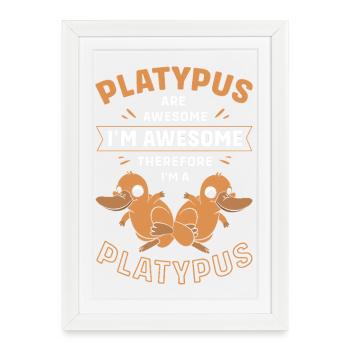 ornithorynque - Affiche encadrée (27 × 37 cm) - blanc - Devant