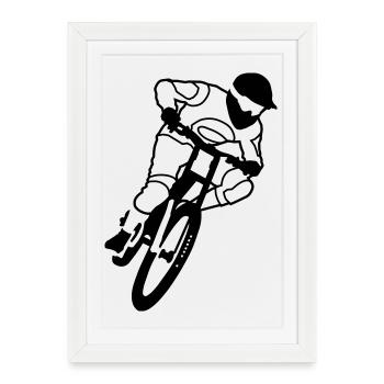 biker - Framed poster (27 × 37 cm) - white - Front