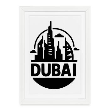 Dubai Silhouette - Affiche encadrée (27 × 37 cm) - blanc - Devant