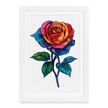 Rose Colorful - Framed poster (27 × 37 cm) - white - Front