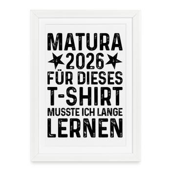 Matura 2026 Graduation T-Shirt - Framed poster (27 × 37 cm) - white - Front