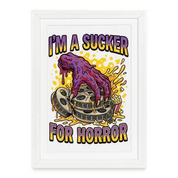 I'm addicted to horror - Framed poster (27 × 37 cm) - white - Front