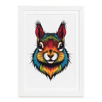 Colorful squirrel animal color explosion - Framed poster (27 × 37 cm) - white - Front