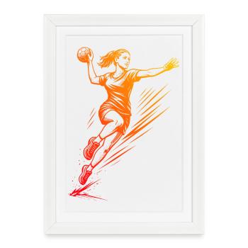 Cool handball inspiration for women - Framed poster (27 × 37 cm) - white - Front
