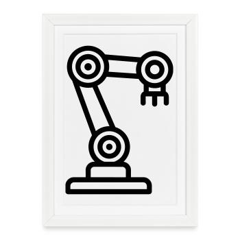 bras robot - Affiche encadrée (27 × 37 cm) - blanc - Devant