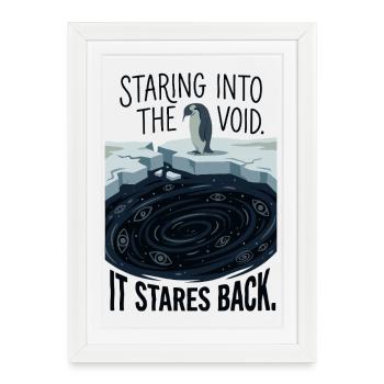 Staring into the abyss - Framed poster (27 × 37 cm) - white - Front