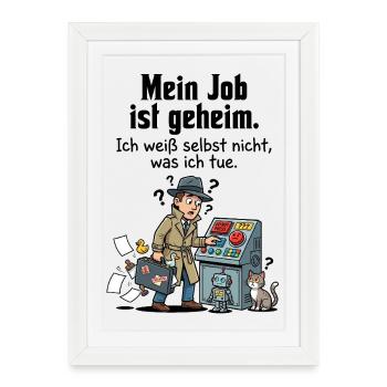 Mission secrète dans la vie quotidienne de bureau - Affiche encadrée (27 × 37 cm) - blanc - Devant