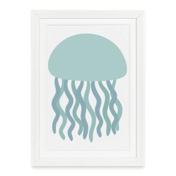 Illustration de l’océan dérivé de méduses - Affiche encadrée (27 × 37 cm) - blanc - Devant