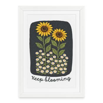 Sunflowers and Daisies - Framed poster (27 × 37 cm) - white - Front