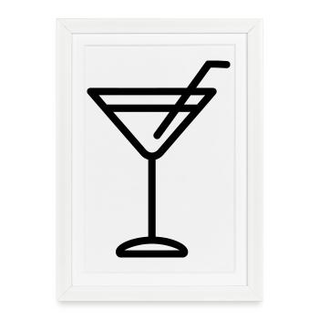 cocktail - Affiche encadrée (27 × 37 cm) - blanc - Devant