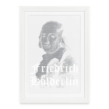 Friedrich Hölderlin portrait design - Framed poster (27 × 37 cm) - white - Front