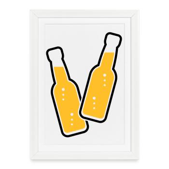 2 bouteilles de pain grillé (Bière / Limonade / Sale 2C) - Affiche encadrée (27 × 37 cm) - blanc - Devant