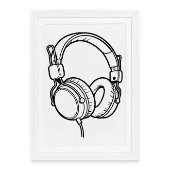 casque - Affiche encadrée (27 × 37 cm) - blanc - Devant