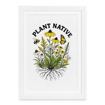 Plantez un jardin indigène des abeilles et des échinaces - Affiche encadrée (27 × 37 cm) - blanc - Devant