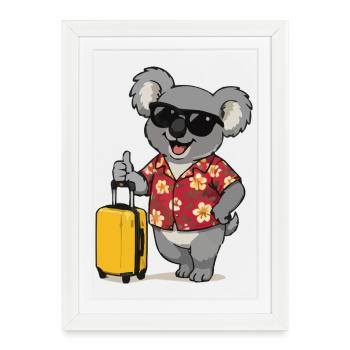 Look hawaïen de Koala Traveler - Affiche encadrée (27 × 37 cm) - blanc - Devant