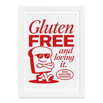 Pain sans gluten et adorer - Affiche encadrée (27 × 37 cm) - blanc - Devant
