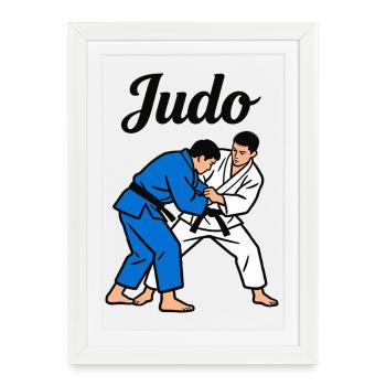 Judo Sport Judoka - Affiche encadrée (27 × 37 cm) - blanc - Devant
