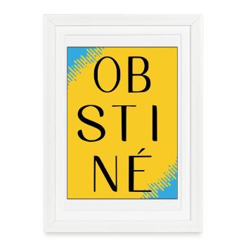 Obstiné en contraste jaune - Affiche encadrée (27 × 37 cm) - blanc - Devant