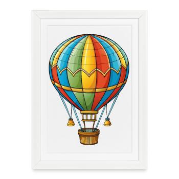 Hot air balloon - Framed poster (27 × 37 cm) - white - Front