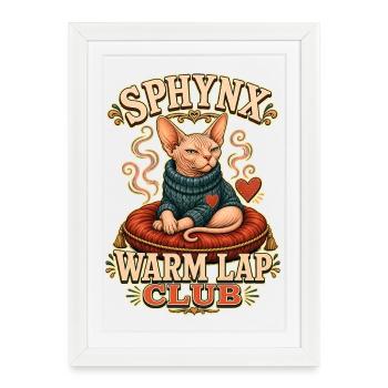 SPHYNX WARM LAP CLUB Cat - Affiche encadrée (27 × 37 cm) - blanc - Devant