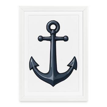 Dark Anchor Illustration - Framed poster (27 × 37 cm) - white - Front