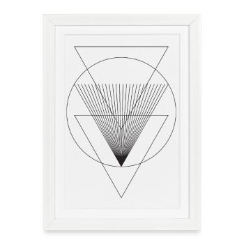Geometric Vortex Triangles Abstract - Framed poster (27 × 37 cm) - white - Front