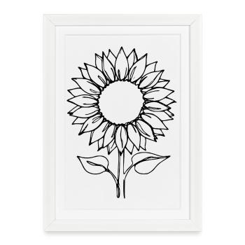 Flower Black Flower Flowers Sunflower Blossom - Framed poster (27 × 37 cm) - white - Front