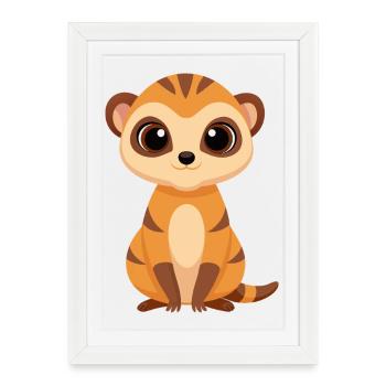 Cute Baby Meerkat - Framed poster (27 × 37 cm) - white - Front