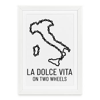 Italy Cycling Dolce Vita Shirt - Framed poster (27 × 37 cm) - white - Front