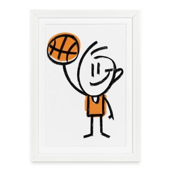 Basket-ball Joueurs de basket-ball - Affiche encadrée (27 × 37 cm) - blanc - Devant