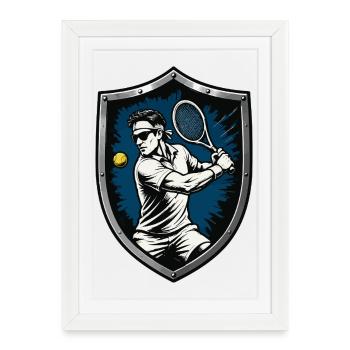 Tennis Coat of Arms - Framed poster (27 × 37 cm) - white - Front