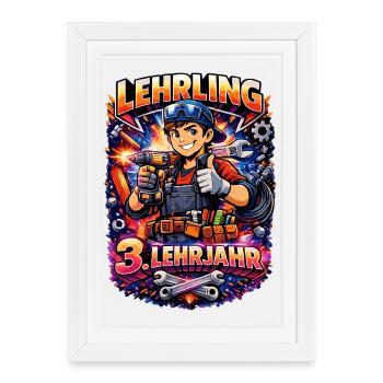 3. Lehrjahr - Ich kann es. - Gerahmtes Poster (27 × 37 cm) - Weiß - Vorne
