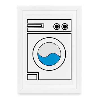 lave-linge - Affiche encadrée (27 × 37 cm) - blanc - Devant
