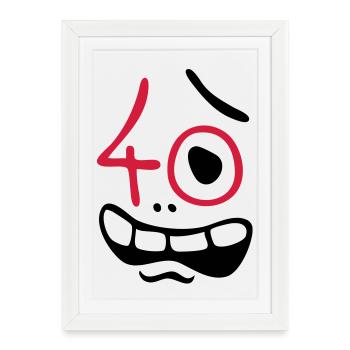 Uh oh, 40 ans! - Affiche encadrée (27 × 37 cm) - blanc - Devant